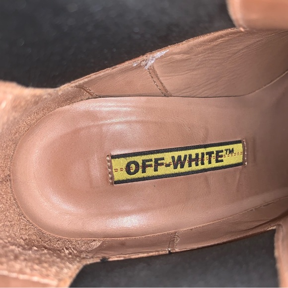 (Off-White) Block Heel Metallic Cowboy Booties - Picture 10 of 11